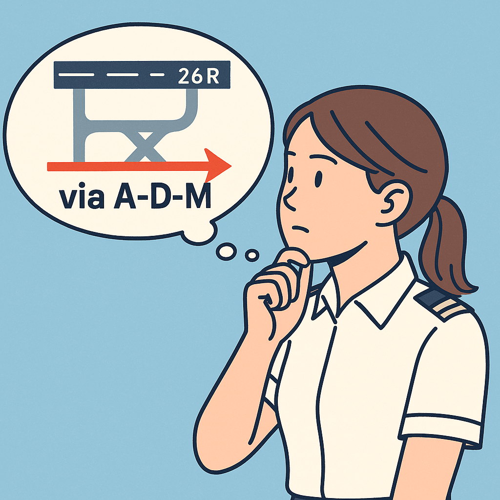 航空英語における「via」